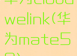 华为cloudwelink(华为mate50)