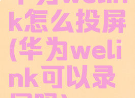 华为welink怎么投屏(华为welink可以录屏吗)