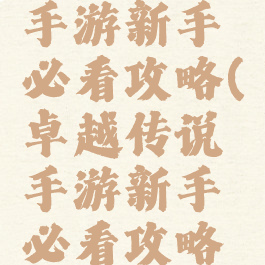 卓越传说手游新手必看攻略(卓越传说手游新手必看攻略大全)