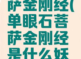 单眼石菩萨金刚经(单眼石菩萨金刚经是什么妖怪)