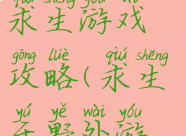 单机的野外求生游戏攻略(求生于野外游戏攻略)