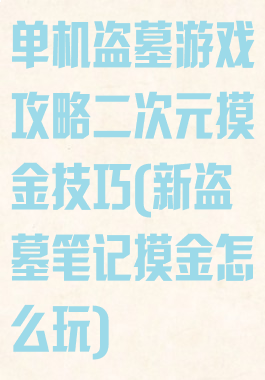 单机盗墓游戏攻略二次元摸金技巧(新盗墓笔记摸金怎么玩)