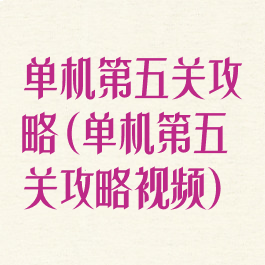 单机第五关攻略(单机第五关攻略视频)