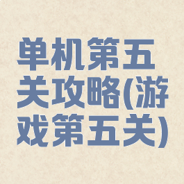 单机第五关攻略(游戏第五关)
