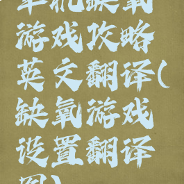 单机缺氧游戏攻略英文翻译(缺氧游戏设置翻译图)