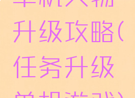 单机人物升级攻略(任务升级单机游戏)