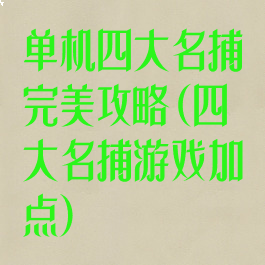 单机四大名捕完美攻略(四大名捕游戏加点)
