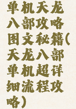 单机天龙八部攻略图文秘籍(天龙八部单机超详细流程攻略)