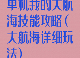 单机我的大航海技能攻略(大航海详细玩法)