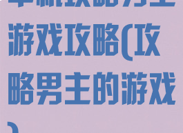 单机攻略男主游戏攻略(攻略男主的游戏)