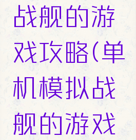 单机模拟战舰的游戏攻略(单机模拟战舰的游戏攻略视频)