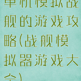 单机模拟战舰的游戏攻略(战舰模拟器游戏大全)