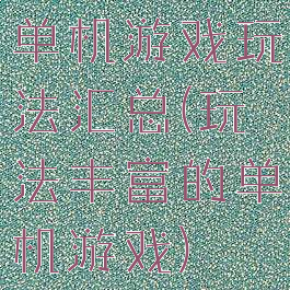 单机游戏玩法汇总(玩法丰富的单机游戏)