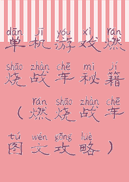 单机游戏燃烧战车秘籍(燃烧战车图文攻略)