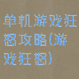 单机游戏狂怒攻略(游戏狂怒)