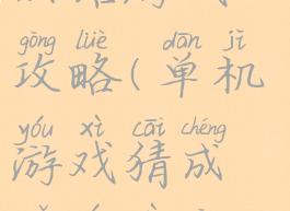 单机游戏猜成语游戏攻略(单机游戏猜成语游戏攻略视频)