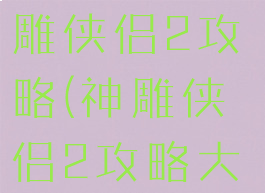 单机游戏神雕侠侣2攻略(神雕侠侣2攻略大全)