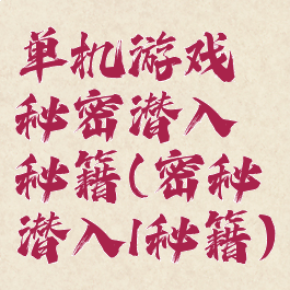 单机游戏秘密潜入秘籍(密秘潜入1秘籍)