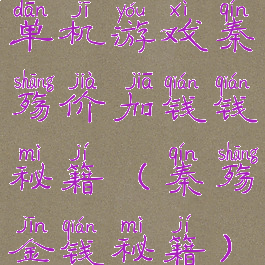 单机游戏秦殇价加钱钱秘籍(秦殇金钱秘籍)
