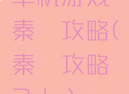 单机游戏秦殇攻略(秦殇攻略3dm)