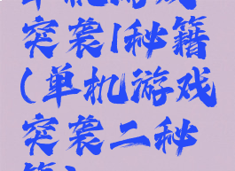 单机游戏突袭1秘籍(单机游戏突袭二秘籍)