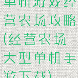 单机游戏经营农场攻略(经营农场大型单机手游下载)