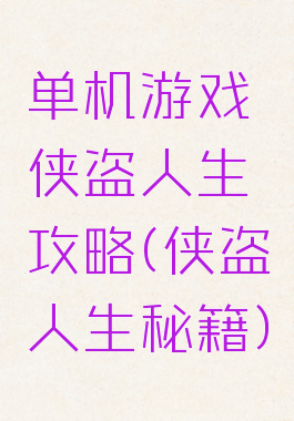 单机游戏侠盗人生攻略(侠盗人生秘籍)