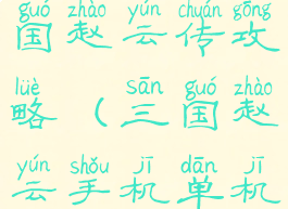 单机游戏三国赵云传攻略(三国赵云手机单机游戏)