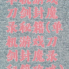 单机游戏刀剑封魔录秘籍(单机游戏刀剑封魔录秘籍攻略)