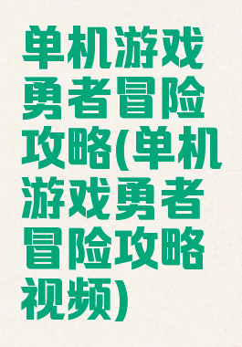 单机游戏勇者冒险攻略(单机游戏勇者冒险攻略视频)