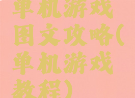 单机游戏图文攻略(单机游戏教程)