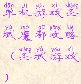 单机游戏圣域魔都攻略(圣域游戏)