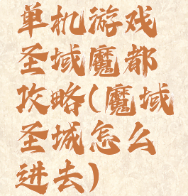 单机游戏圣域魔都攻略(魔域圣城怎么进去)