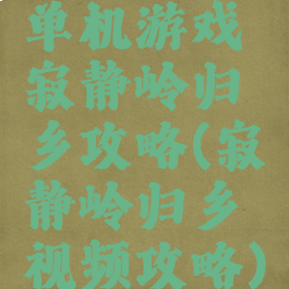 单机游戏寂静岭归乡攻略(寂静岭归乡视频攻略)