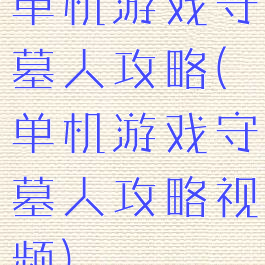 单机游戏守墓人攻略(单机游戏守墓人攻略视频)