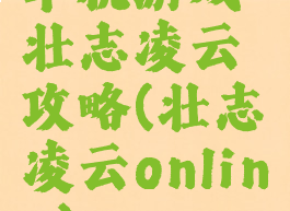 单机游戏壮志凌云攻略(壮志凌云online)