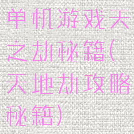 单机游戏天之劫秘籍(天地劫攻略秘籍)