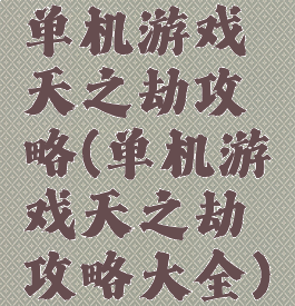 单机游戏天之劫攻略(单机游戏天之劫攻略大全)