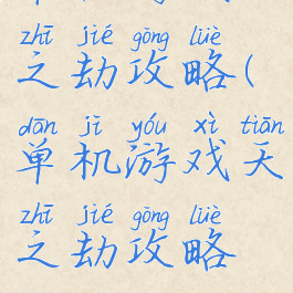 单机游戏天之劫攻略(单机游戏天之劫攻略视频)