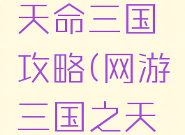 单机游戏天命三国攻略(网游三国之天命)