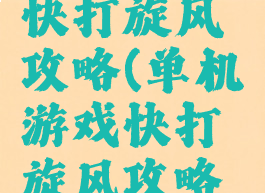 单机游戏快打旋风攻略(单机游戏快打旋风攻略视频)