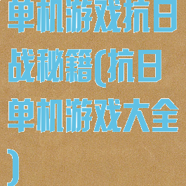 单机游戏抗日战秘籍(抗日单机游戏大全)