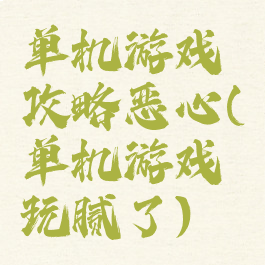 单机游戏攻略恶心(单机游戏玩腻了)