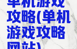 单机游戏攻略(单机游戏攻略网站)