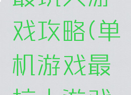 单机游戏最坑人游戏攻略(单机游戏最坑人游戏攻略大全)