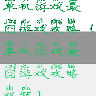 单机游戏最囧游戏攻略(单机游戏最囧游戏攻略视频)