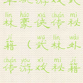 单机游戏武林豪侠传秘籍(武林外传游戏秘籍)