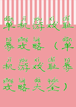 单机游戏耻辱攻略(单机游戏耻辱攻略大全)