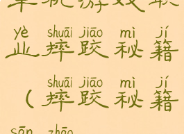 单机游戏职业摔跤秘籍(摔跤秘籍三招)