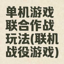 单机游戏联合作战玩法(联机战役游戏)